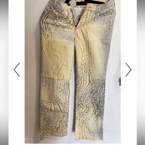 Roberto Cavalli Beige and Gray Patterned Pants